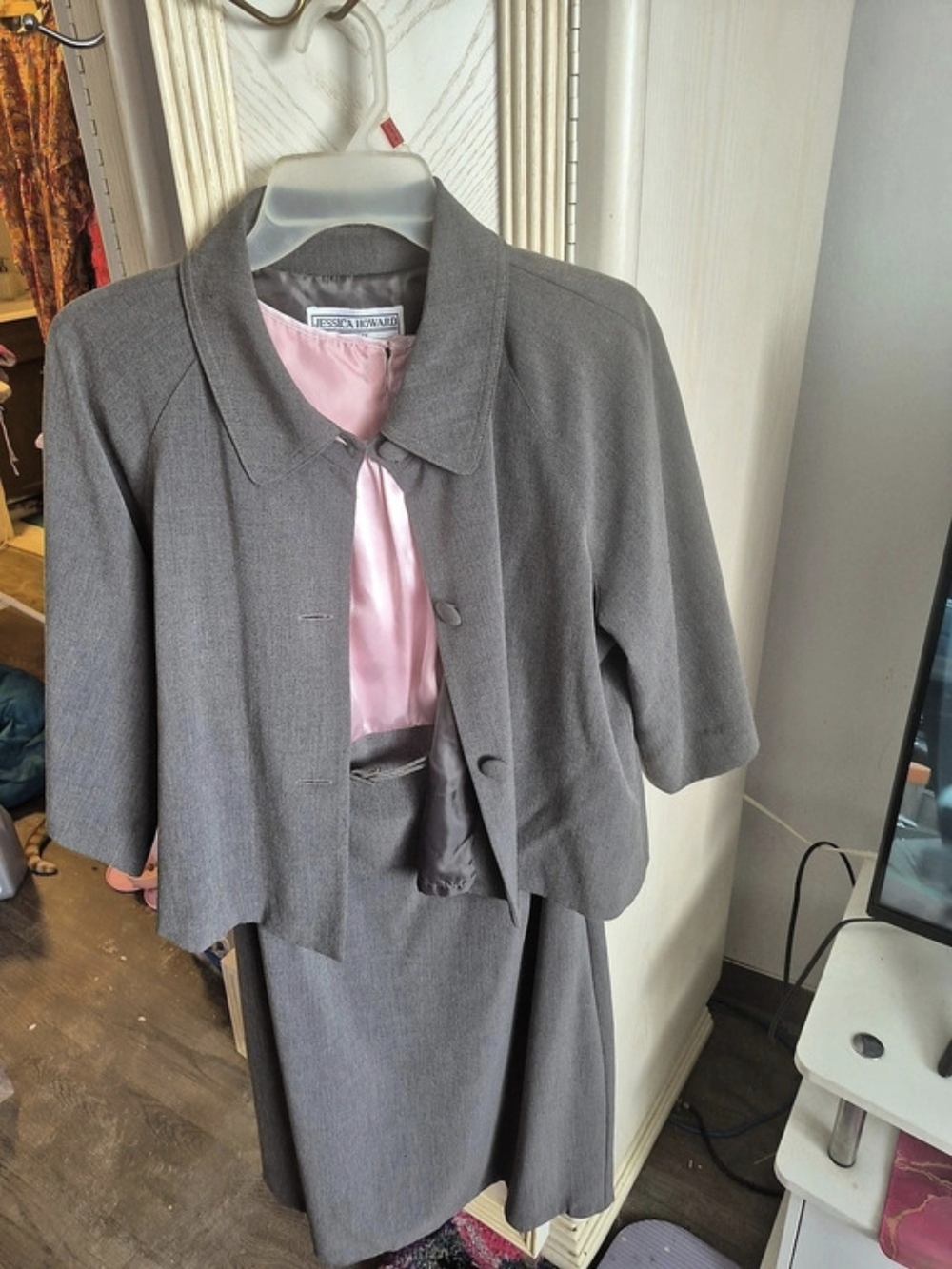 CHRISTIAN AUJARD Women's Gray & Pink Midi Dress